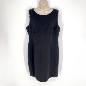 Calvin Klein Sleeveless Sheath Dress Womens Sz L Black Lined Career Classic Zip